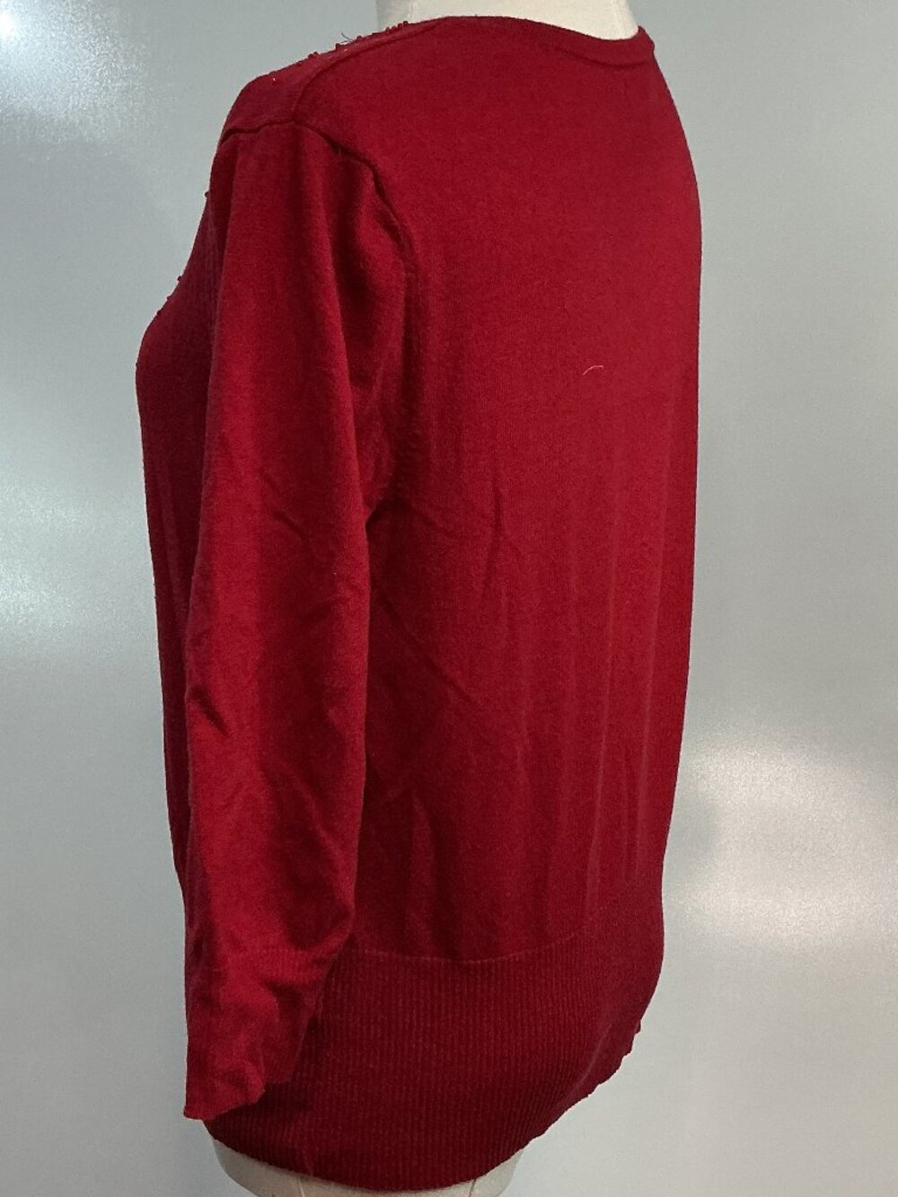 APT. 9 Red Sequin Embellished Button Front Cardigan Sweater Size M - Picture 6 of 13